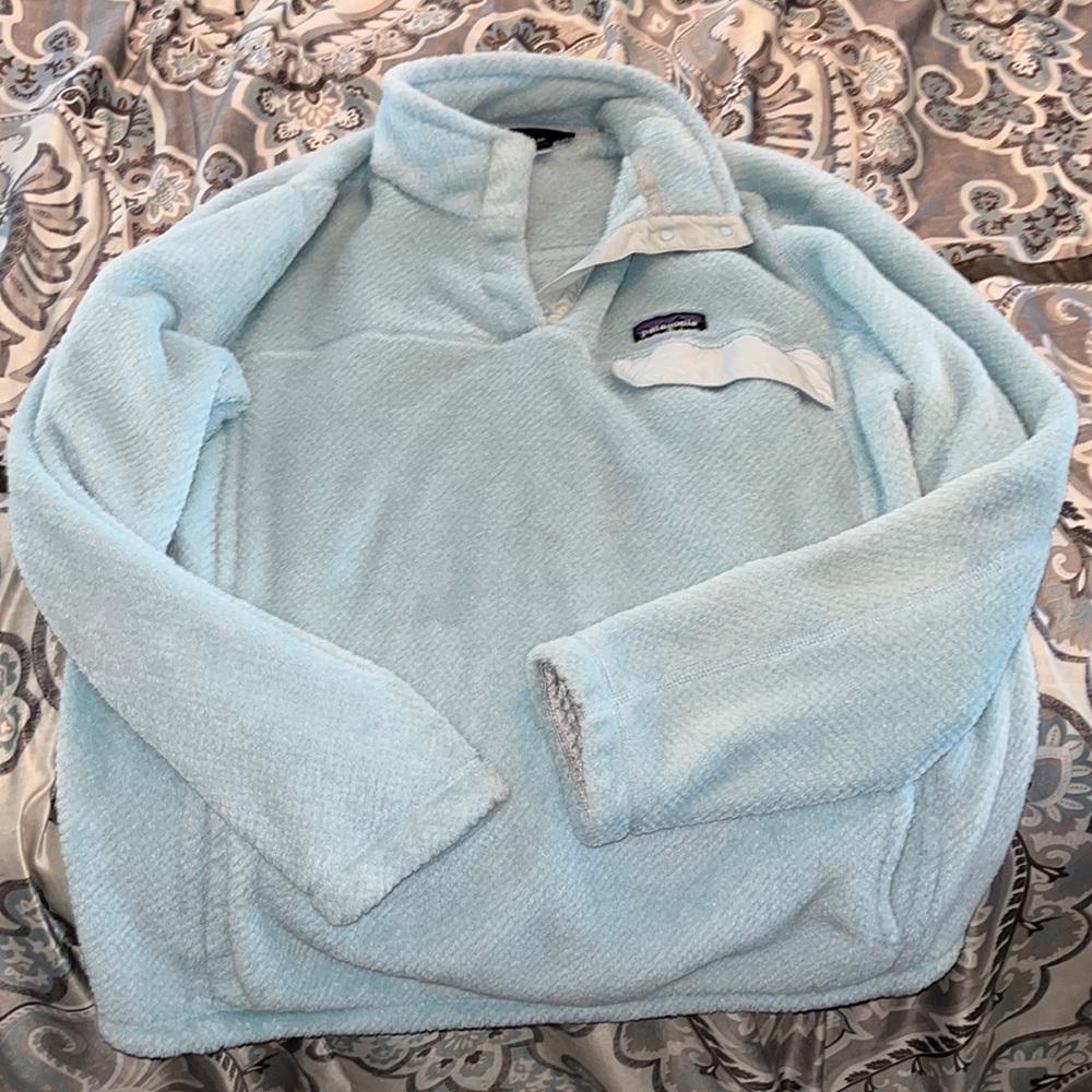 Patagonia Light Blue Fleece Pullover Jacket